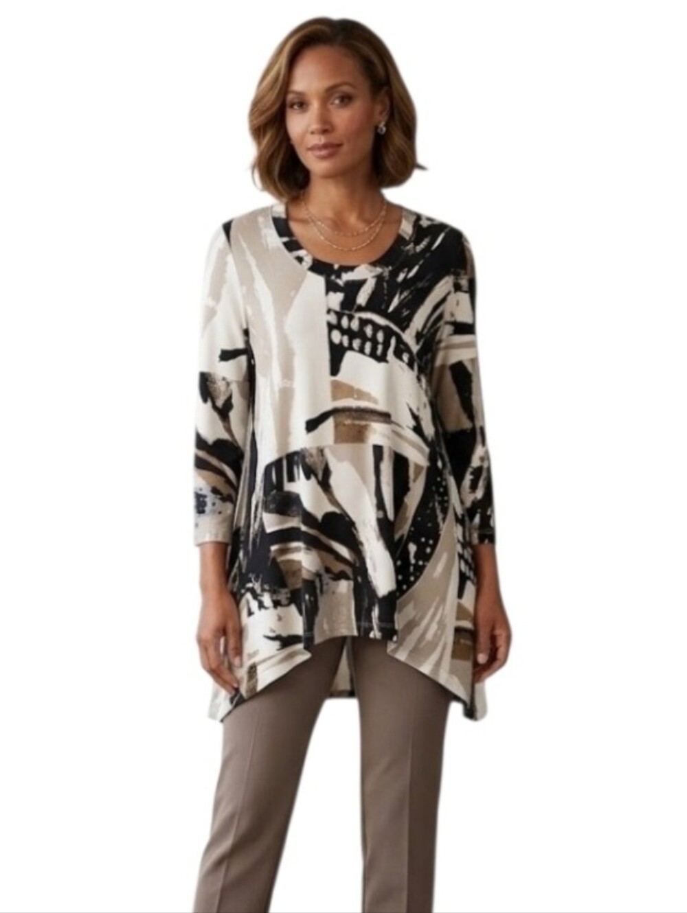 Premise Geometric Color Block Sweater Top